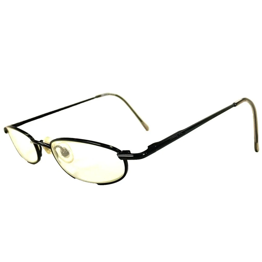 Eye Q Eyeglasses Metal Frames Black Oval SW 314 Vtg Womens Small 45 - 18 - 141